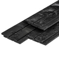 NE vuren channelsiding 1,8 x 14,5 x 240 cm, gedroogd, zwart gespoten, geschaafd, 1 zijde 1 groef, 1 zijde 2 groeven