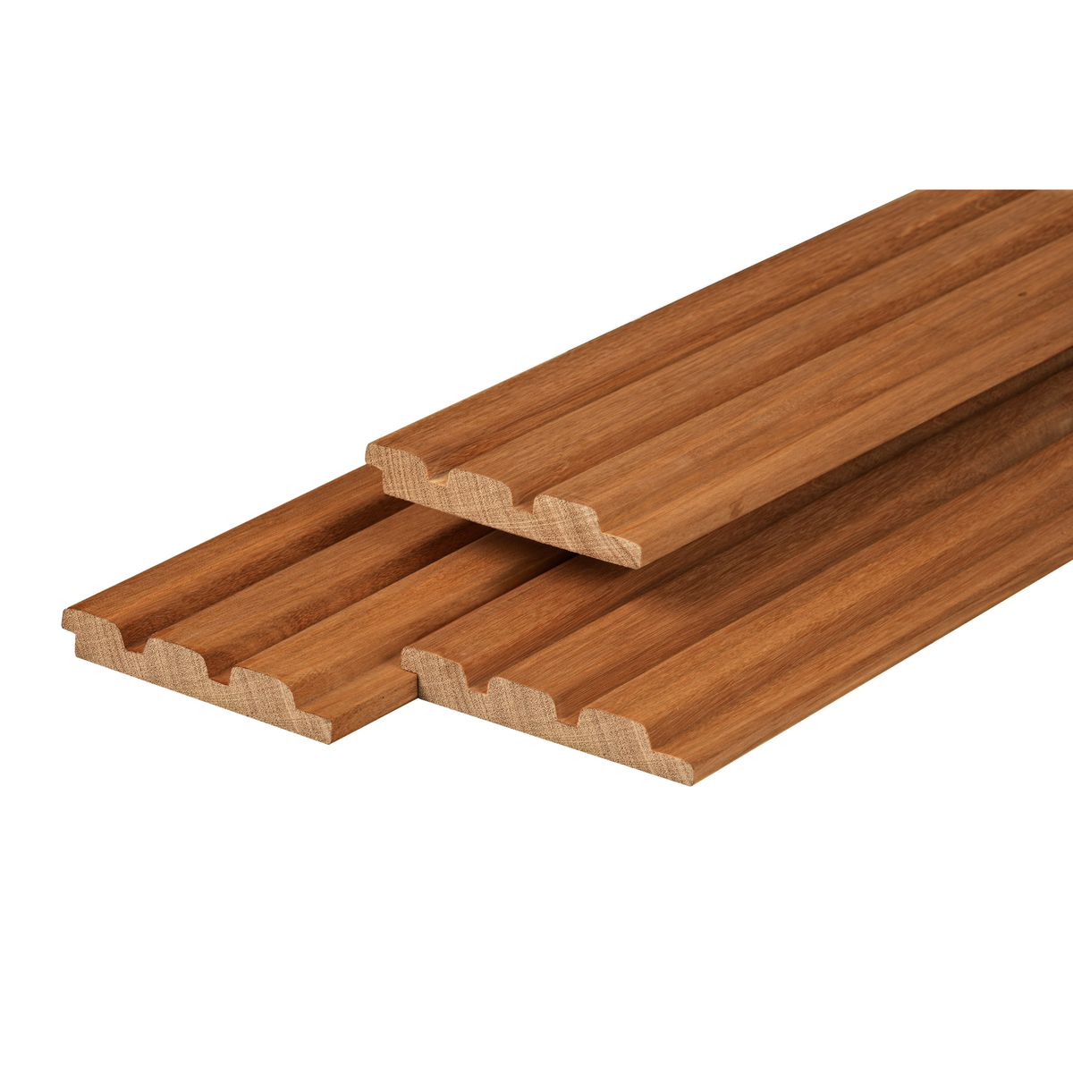 Fraké hardhout triple profiel 2,1 x 14,5 x 395 cm, thermisch gemodificeerd, geschaafd