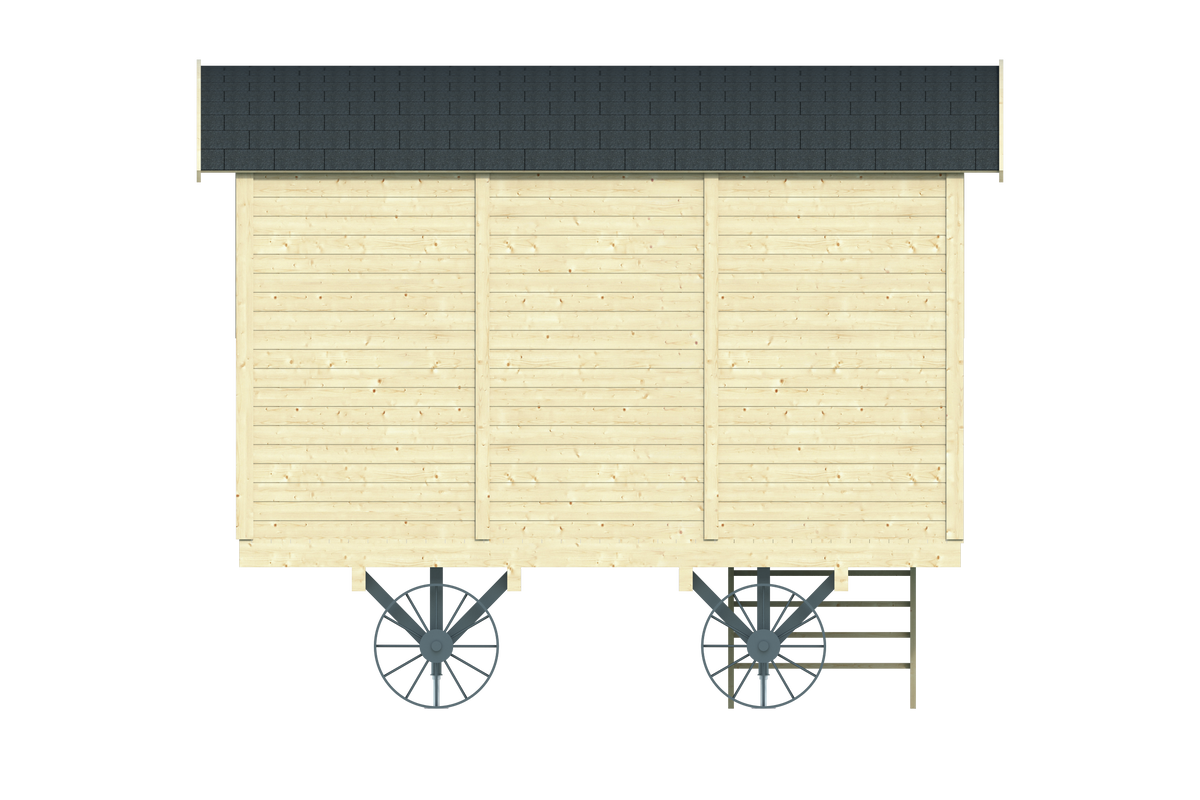 Circuswagen Joey | 19mm | vuren onbehandeld | 360 x 240 cm | excl. onderstel