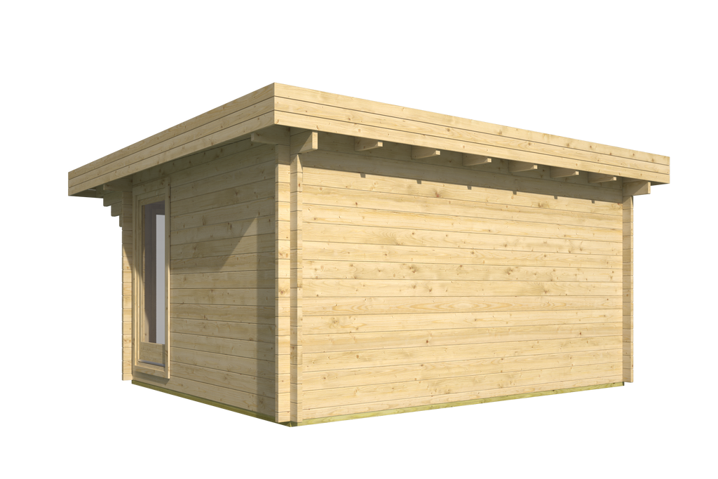 Blokhut - Tuinhuis Lory | 44 mm | vuren grijs geïmpregneerd