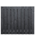 Tuinscherm Stuttgart, zwart gespoten vuren, RVS-geschroefd, 21-planks (19+2) 180 x 150 cm