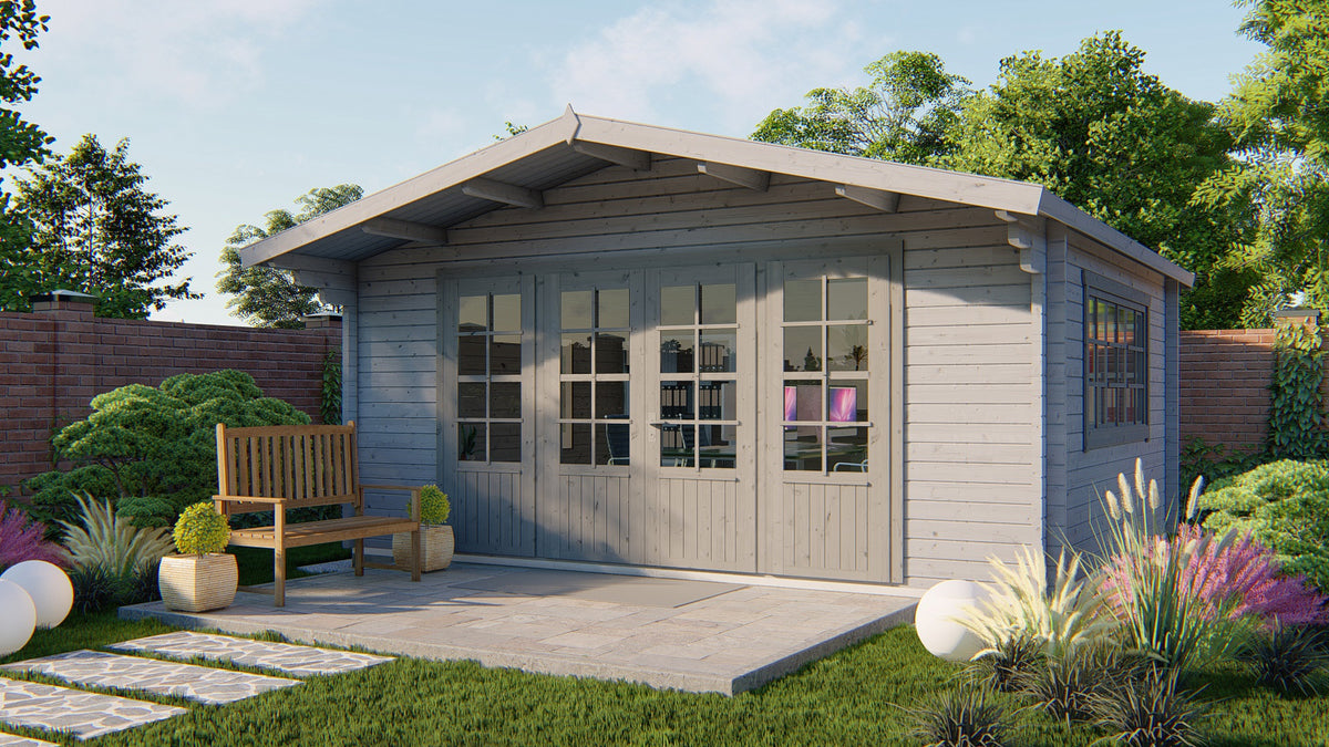 Blokhut - Tuinhuis Newcastle | 58 mm | vuren honinggeel geïmpregneerd