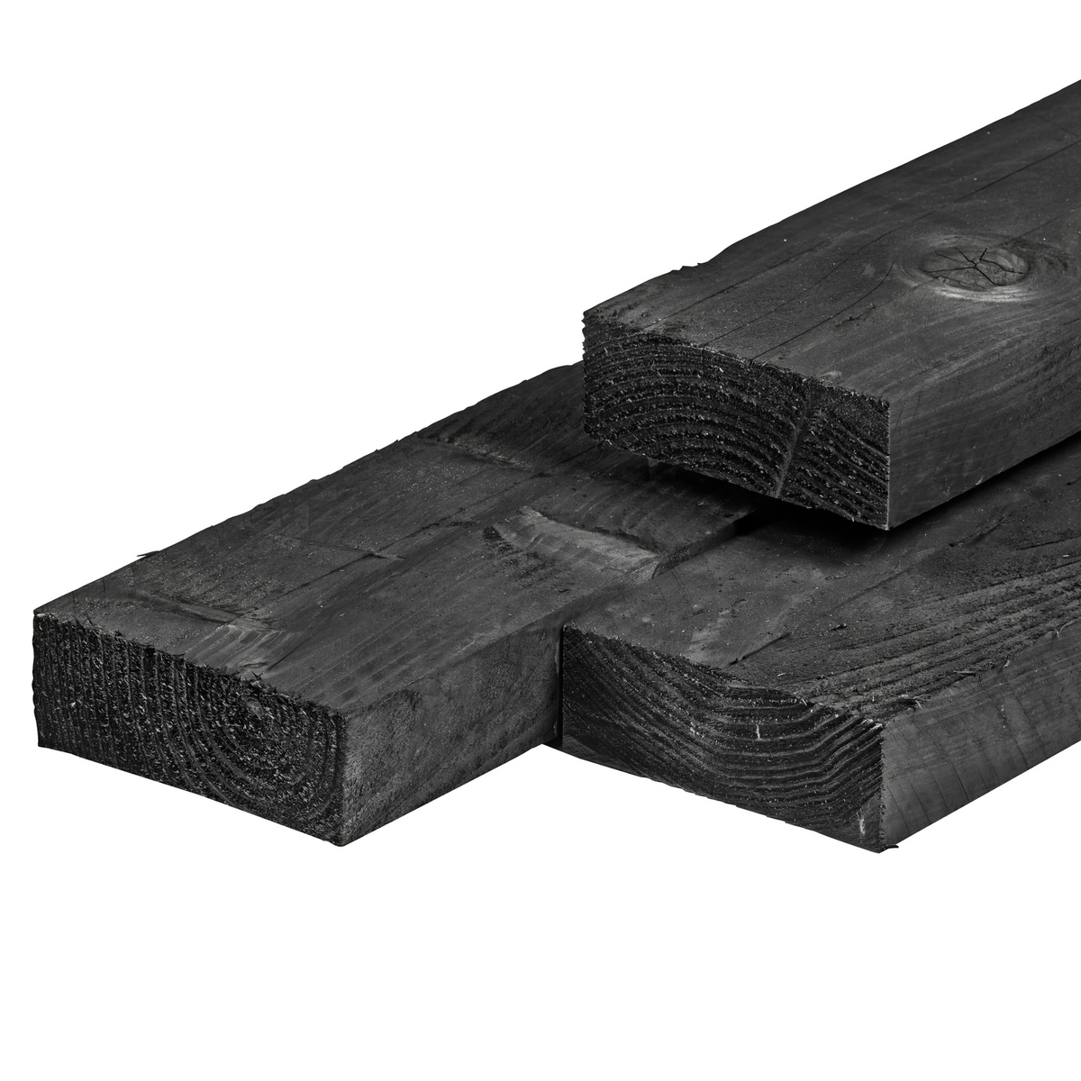 Douglas ligger 5,0 x 15,0 x 400 cm, vers, zwart geïmpregneerd, fijnbezaagd, scherpkantig
