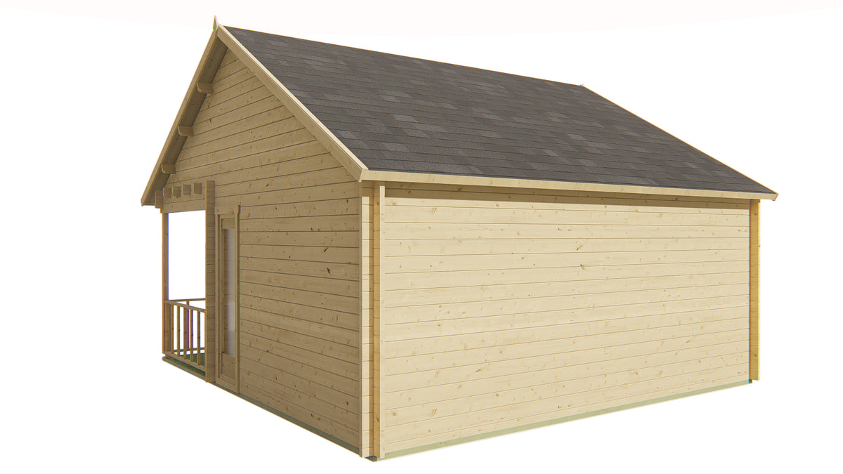 Blokhut - Tuinhuis Olaug | 44 mm | vuren bruin geïmpregneerd