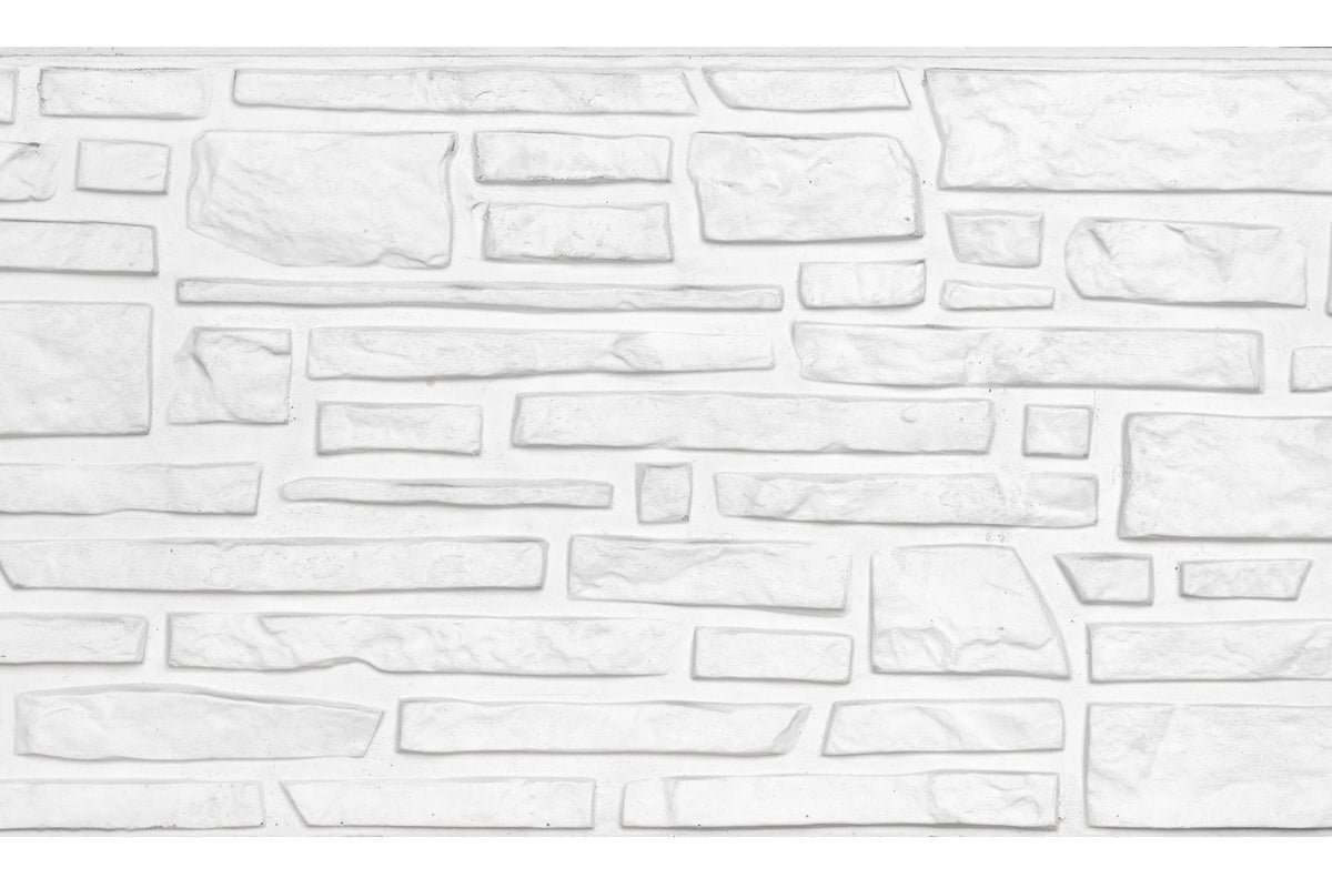 Berton©-motiefplaat smal wit/grijs H26 x D3,5 x L184 cm Rustico