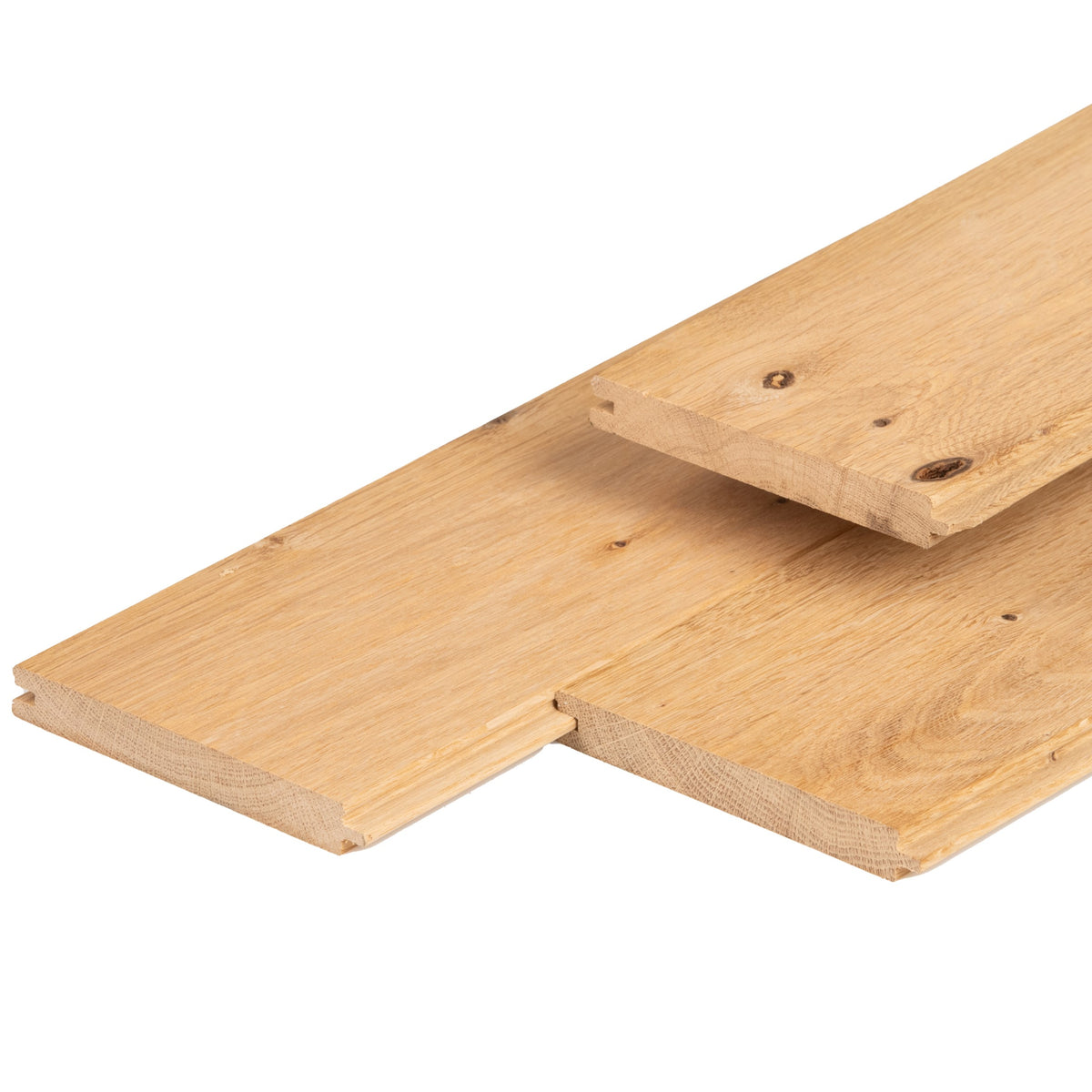 Eiken t&g-profiel 1,8 x 13,0 x 300 cm, gedroogd, geschaafd, 2 zijden vellingkant