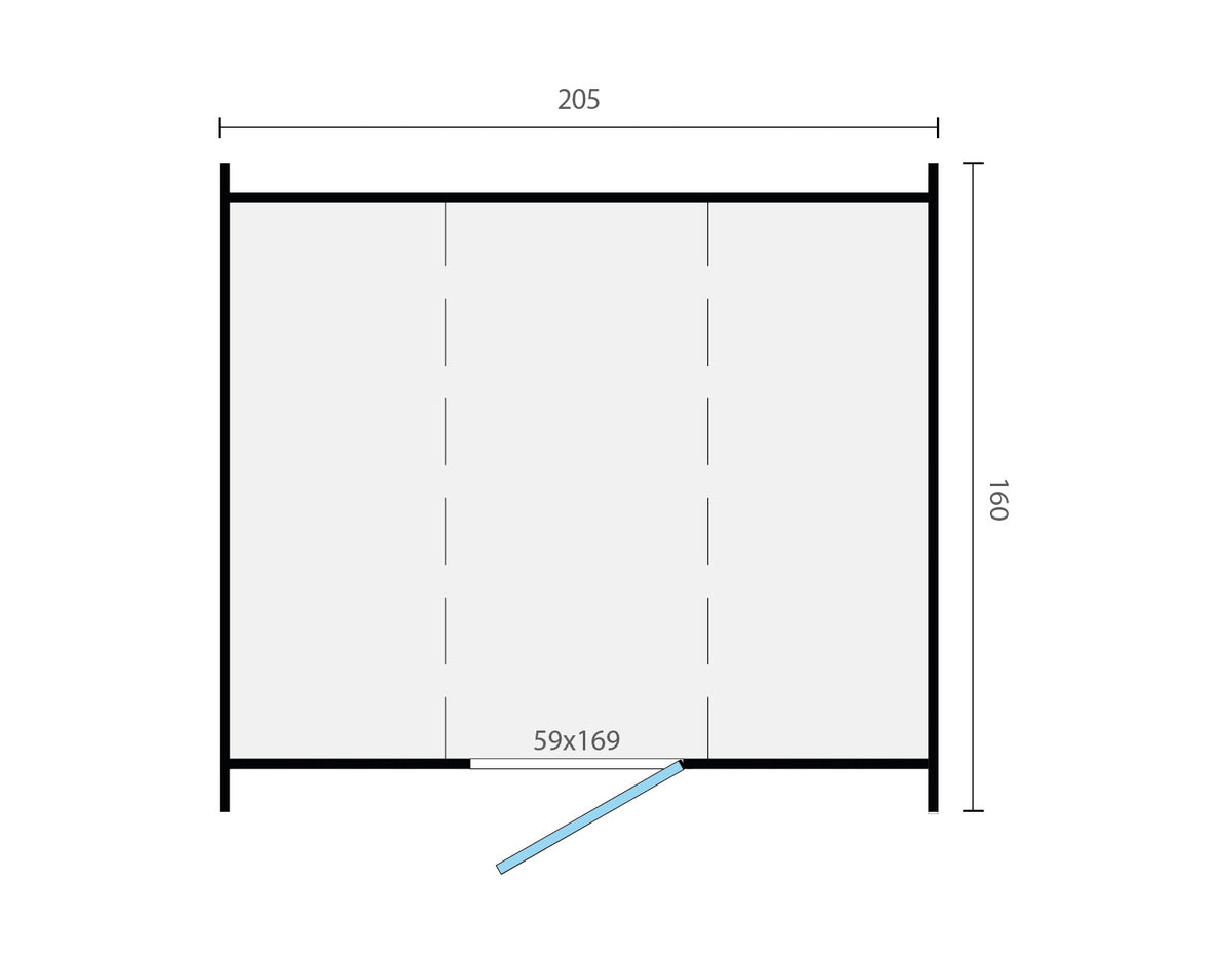 Saunabarrel | Ø205 x 160 cm | 38 mm | onbehandeld vuren