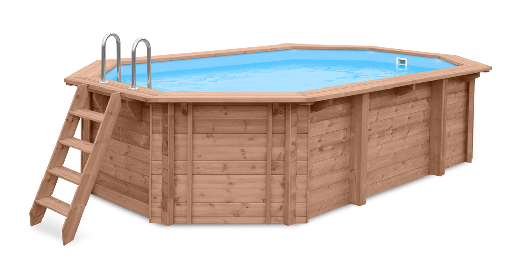 Luxe houten zwembad Daaibooi Beach 563 x 352 x 124 cm