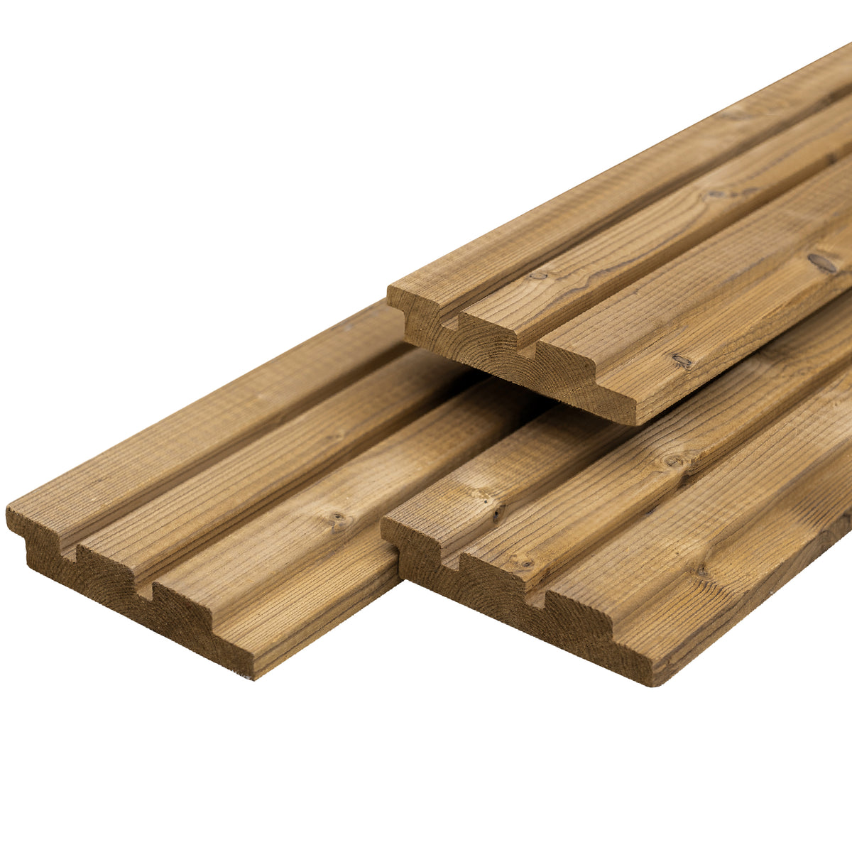 Thermoline NE vuren triple profiel 2,6 x 14,0 x 420 cm, gedroogd, thermisch gemodificeerd, geschaafd
