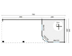 Blokhut - Tuinhuis Bertil | 44 mm | vuren grijs geïmpregneerd