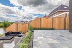 Tuinscherm Zwarte Woud, douglas, RVS-geschroefd, 21-planks (19+2) 180 x 180 cm