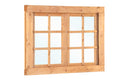 Douglas uitzetraam 6-ruits dubbel B1252xH900mm buitenmaat (rvs beslagset)