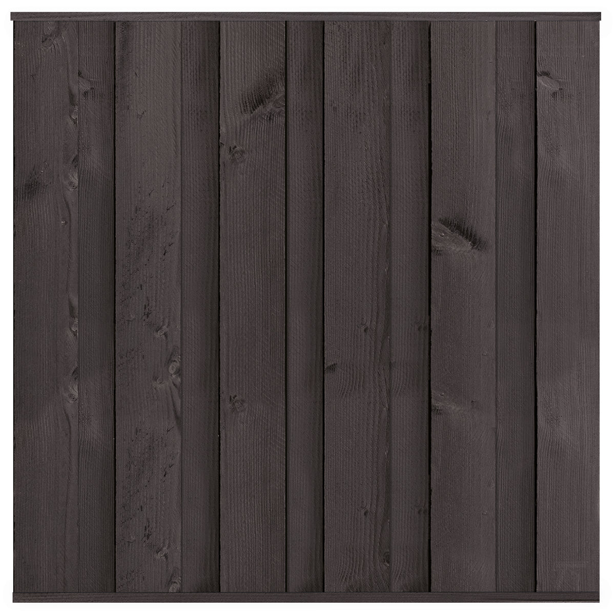 Tuinscherm Rosenheim, zwart gespoten grenen, RVS-geschroefd, 11-planks 180 x 180 cm