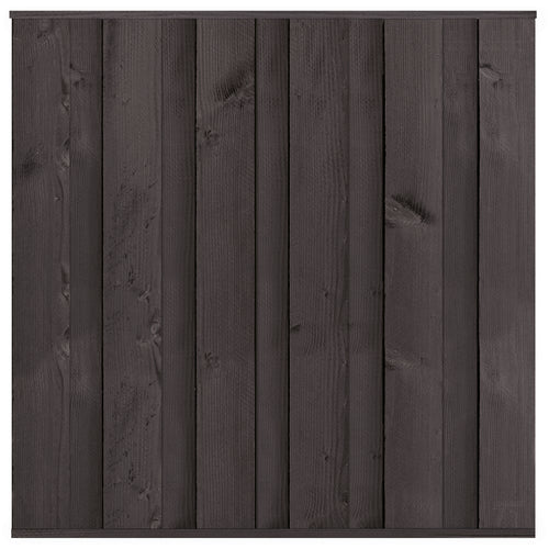 Tuinscherm Rosenheim, zwart gespoten grenen, RVS-geschroefd, 11-planks 180 x 180 cm