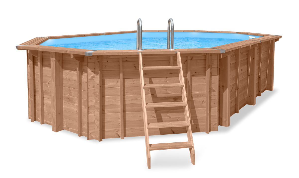 Luxe houten zwembad Cas Abou 814 x 460 x 138 cm