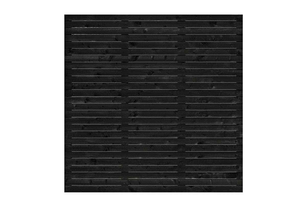 Rhombusscherm Mannheim, zwart gespoten vuren, RVS-geschroefd, enkelzijdig bekleed, 30-planks 180 x 180 cm