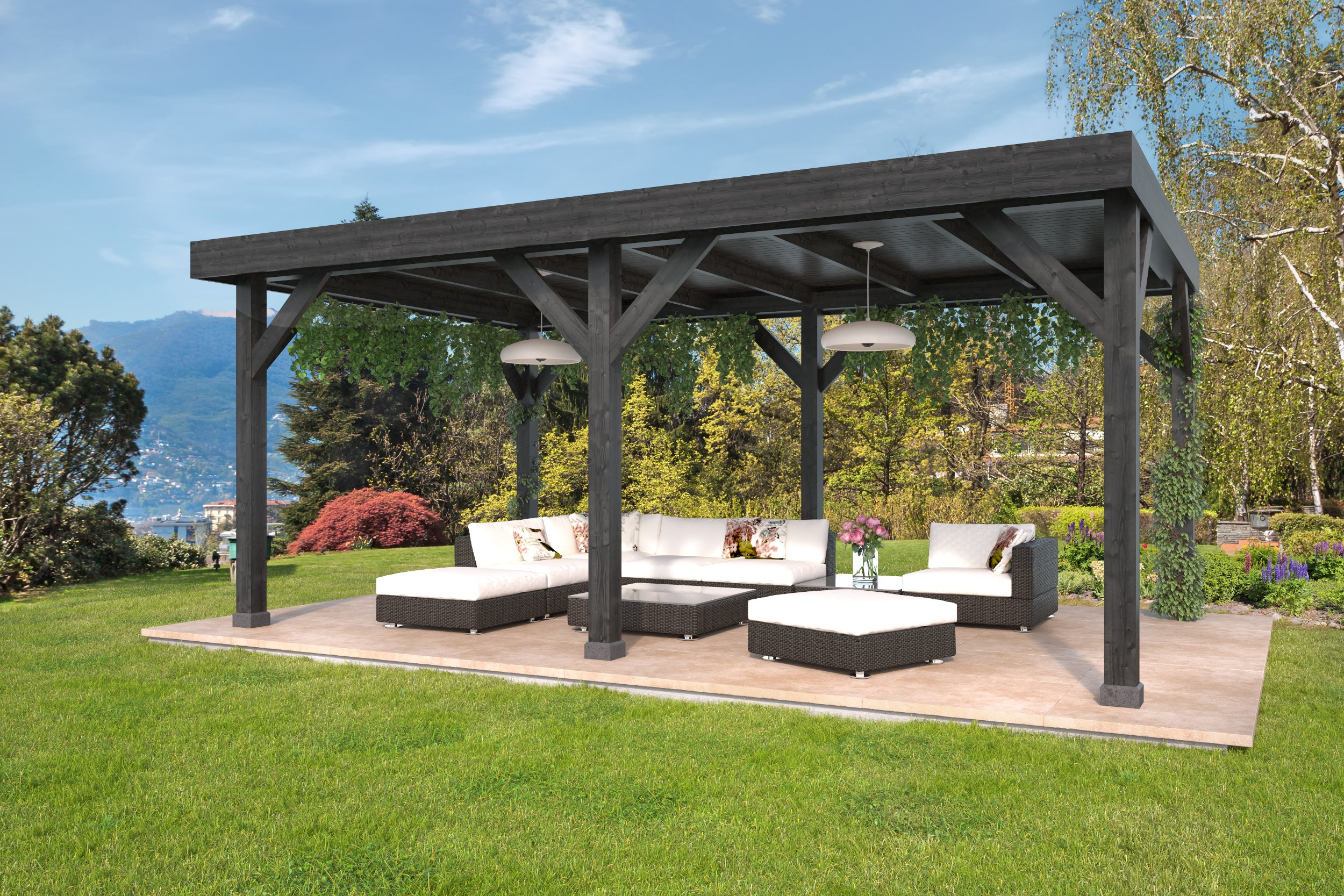 DHZ Rijssen Douglas 600 x 400 cm zwart geïmpregneerd