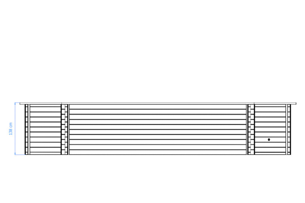 Luxe houten zwembad Playa Porto Marie 727 x 396 x 138 cm