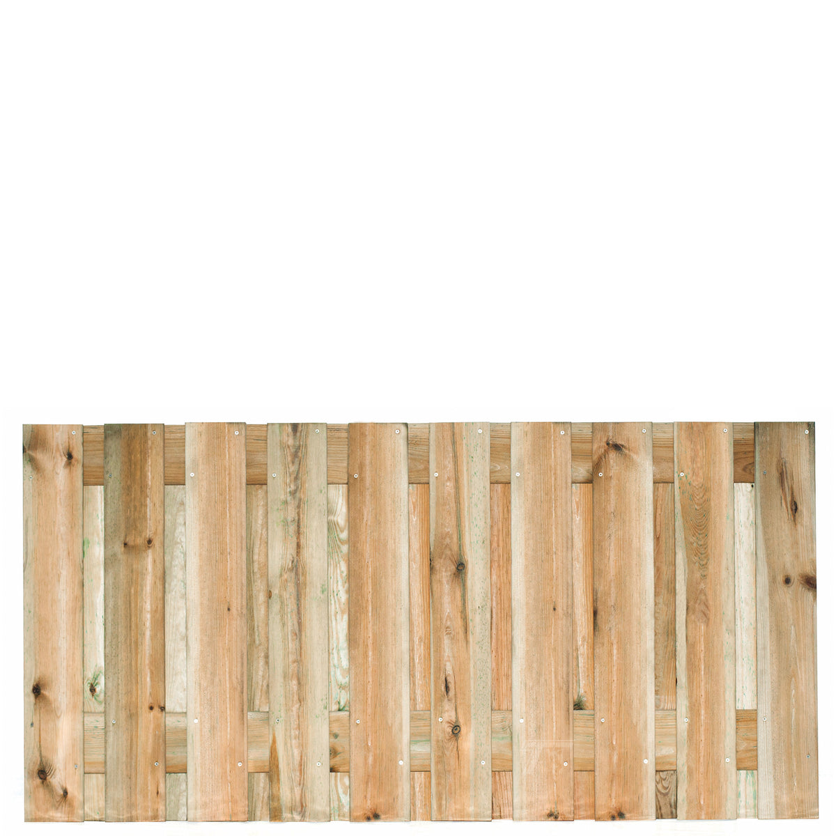 Tuinscherm Enschede, groen geïmpregneerd grenen, RVS-geschroefd, 21-planks (19+2) 180 x 90 cm