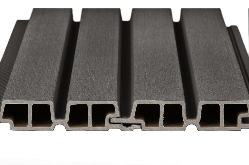 PuraTech 55 composiet dubbel profiel 3,3 x 17,0 x 390 cm, dark grey, fijne houtnerf