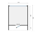 Sauna cube Rovaniemi 280 cm | 42 mm | Thermowood | met panorama raam