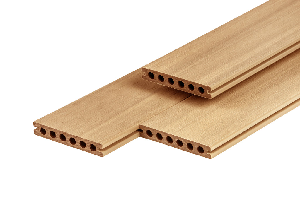 PuraShield composiet vlonderplank 2,3 x 13,8 x 500 cm, cedar, semi-massief, fijne houtnerf, clip systeem