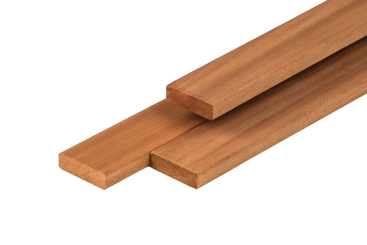 Thermoline ayous hardhout plank 1,8 x 6,8 x 395 cm thermisch gemodificeerd, geschaafd
