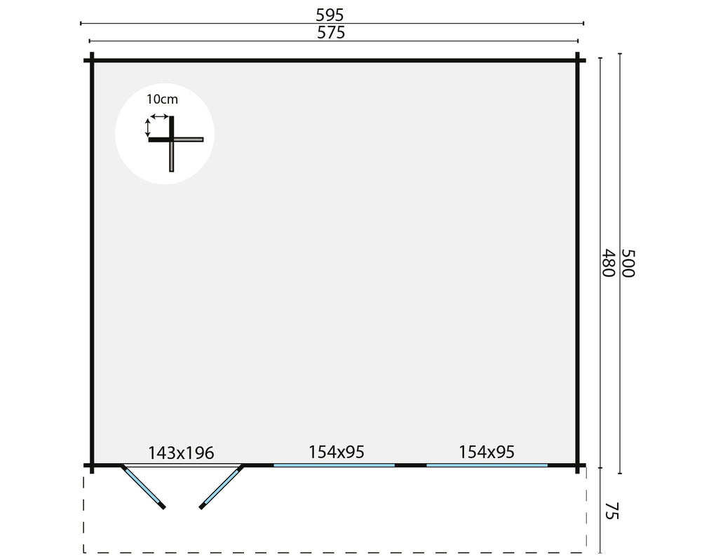 Blokhut - Tuinhuis Tova | 44 mm | vuren Red Class Wood geïmpregneerd