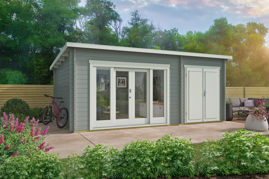 Blokhut - Tuinhuis Meg | 44 mm | groen geïmpregneerd