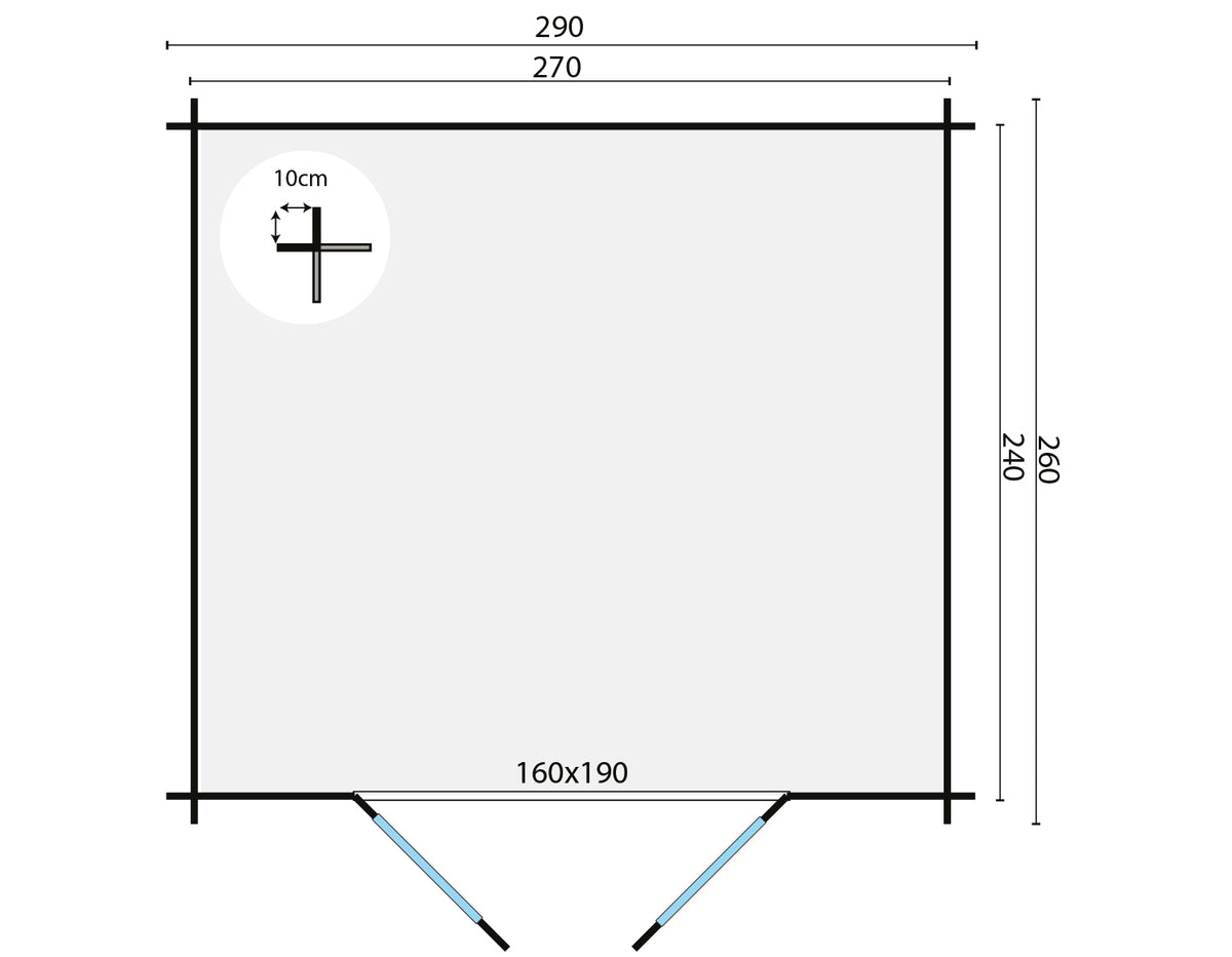 Blokhut - Tuinhuis Mila | 28 mm | vuren grijs geïmpregneerd
