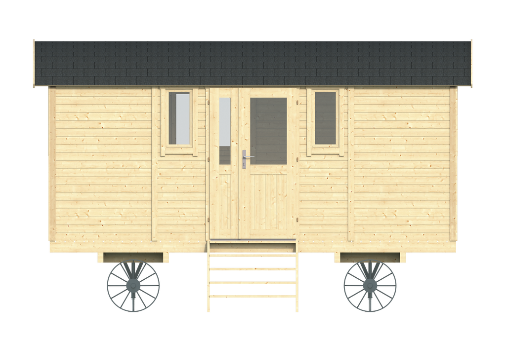 Circuswagen Patricia | 19mm | vuren onbehandeld | 480 x 240 cm | excl. onderstel