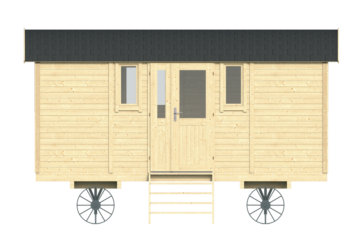 Circuswagen Patricia | 19mm | vuren onbehandeld | 480 x 240 cm | excl. onderstel