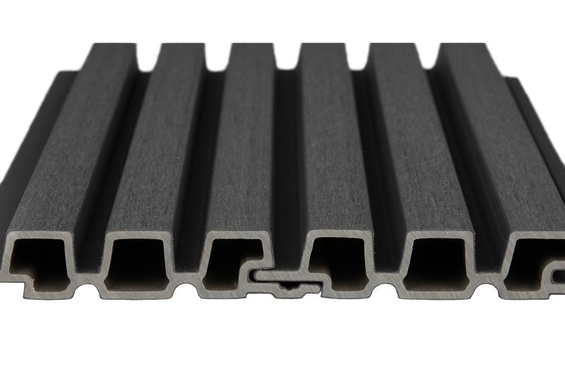 PuraTech 30 composiet triple profiel 3,3 x 17,0 x 390 cm, ebony black, fijne houtnerf