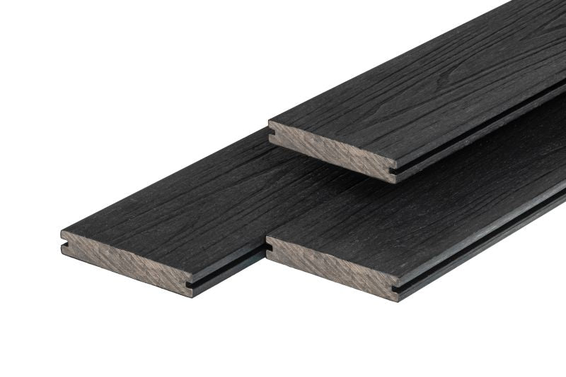 PuraShield composiet vlonderplank 2,3 x 13,8 x 500 cm clip systeem, massief, Ebony Black