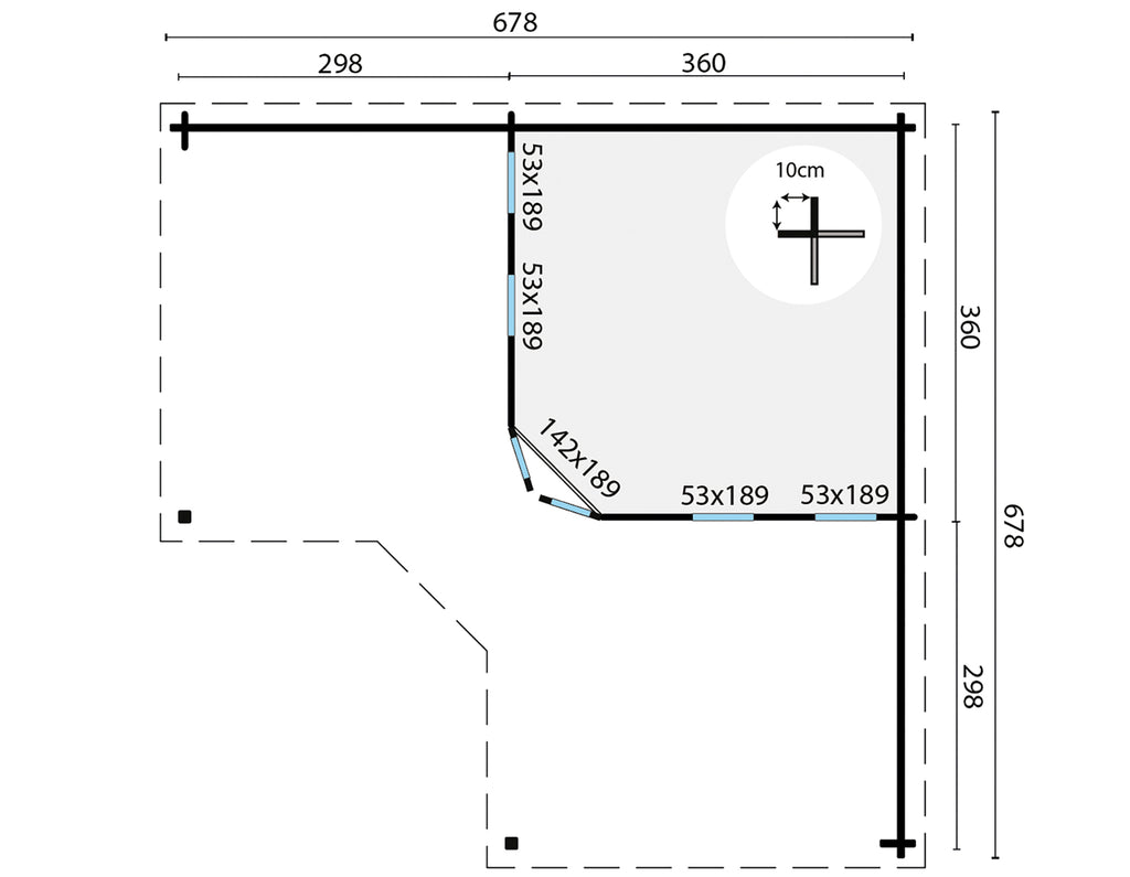 Blokhut - Tuinhuis Jutka | 44 mm | vuren Red Class Wood geïmpregneerd