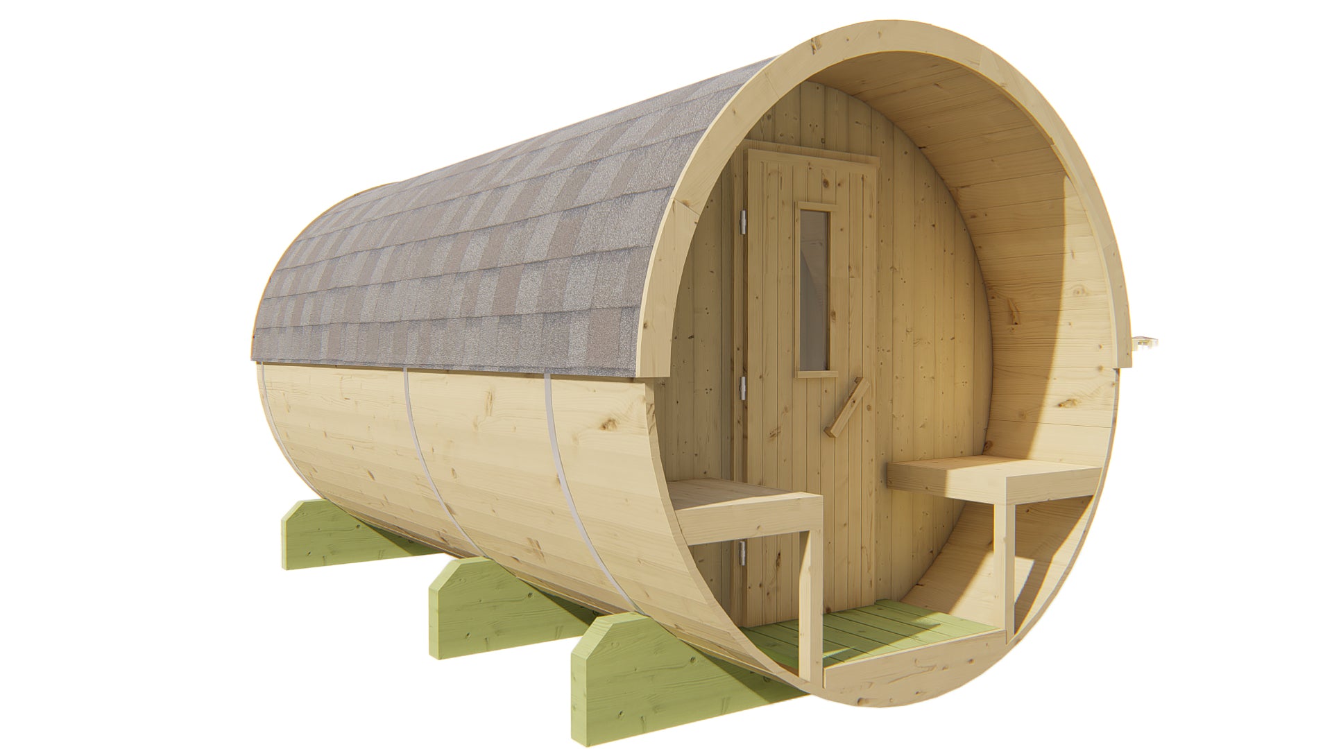 Saunabarrel | Ø205 x 350 cm | 38 mm | onbehandeld vuren