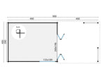 Blokhut - Tuinhuis Casper | 58 mm | vuren grijs geïmpregneerd