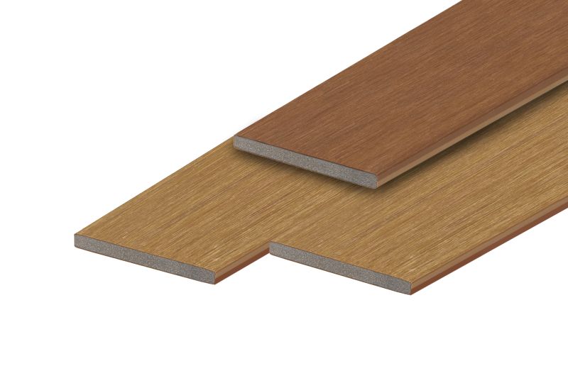 PuraTerra composiet eindplank 1,2 x 15,0 x 300 cm, teak, tweekleurig