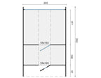 Saunabarrel | Ø205 x 350 cm | 42 mm | Thermowood | met ½ panorama raam