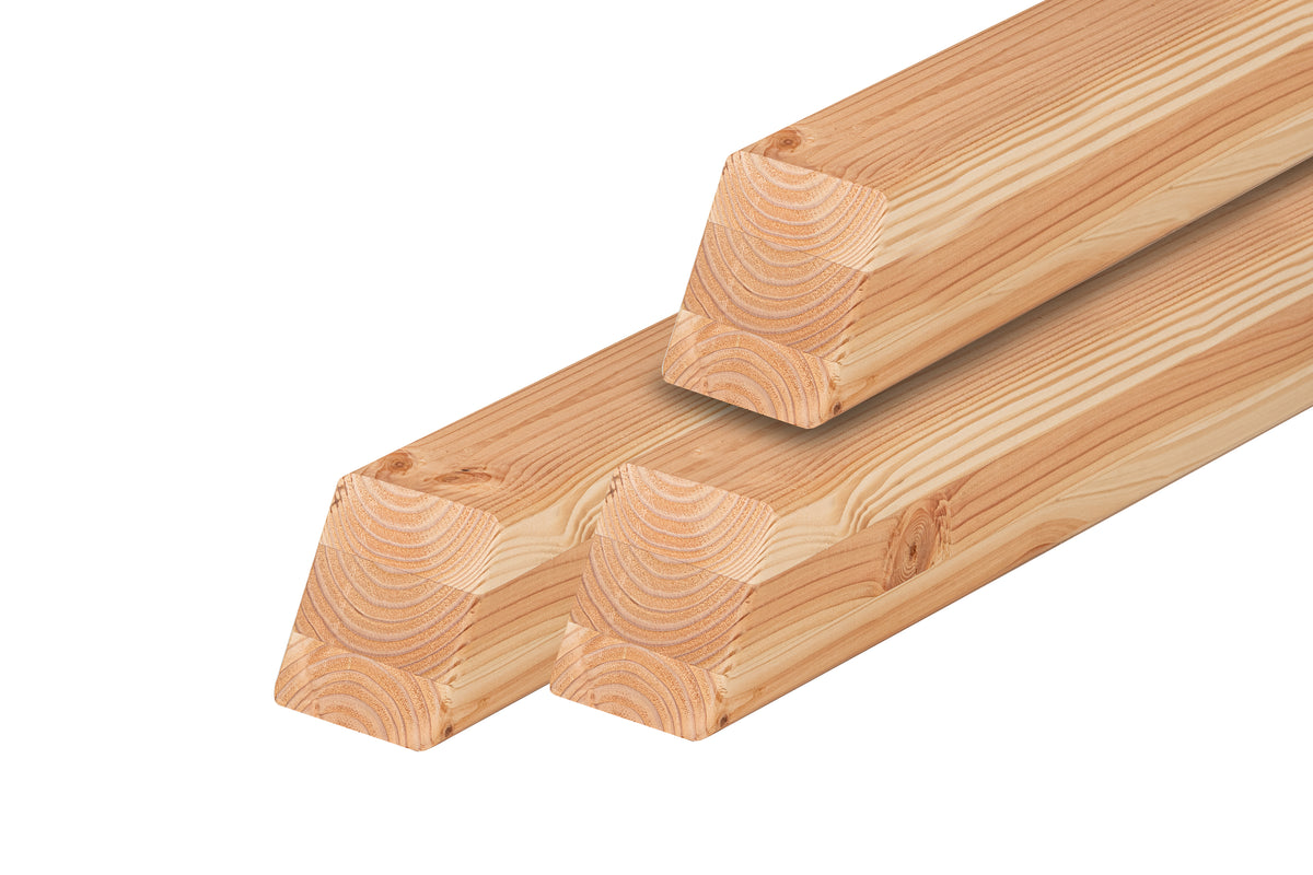 Douglas paal 8,8 x 8,8 x 190 cm, gedroogd, geschaafd, schuine kop