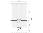 Saunabarrel | Ø205 x 400 cm | 42 mm | Thermowood | met ½ panorama raam