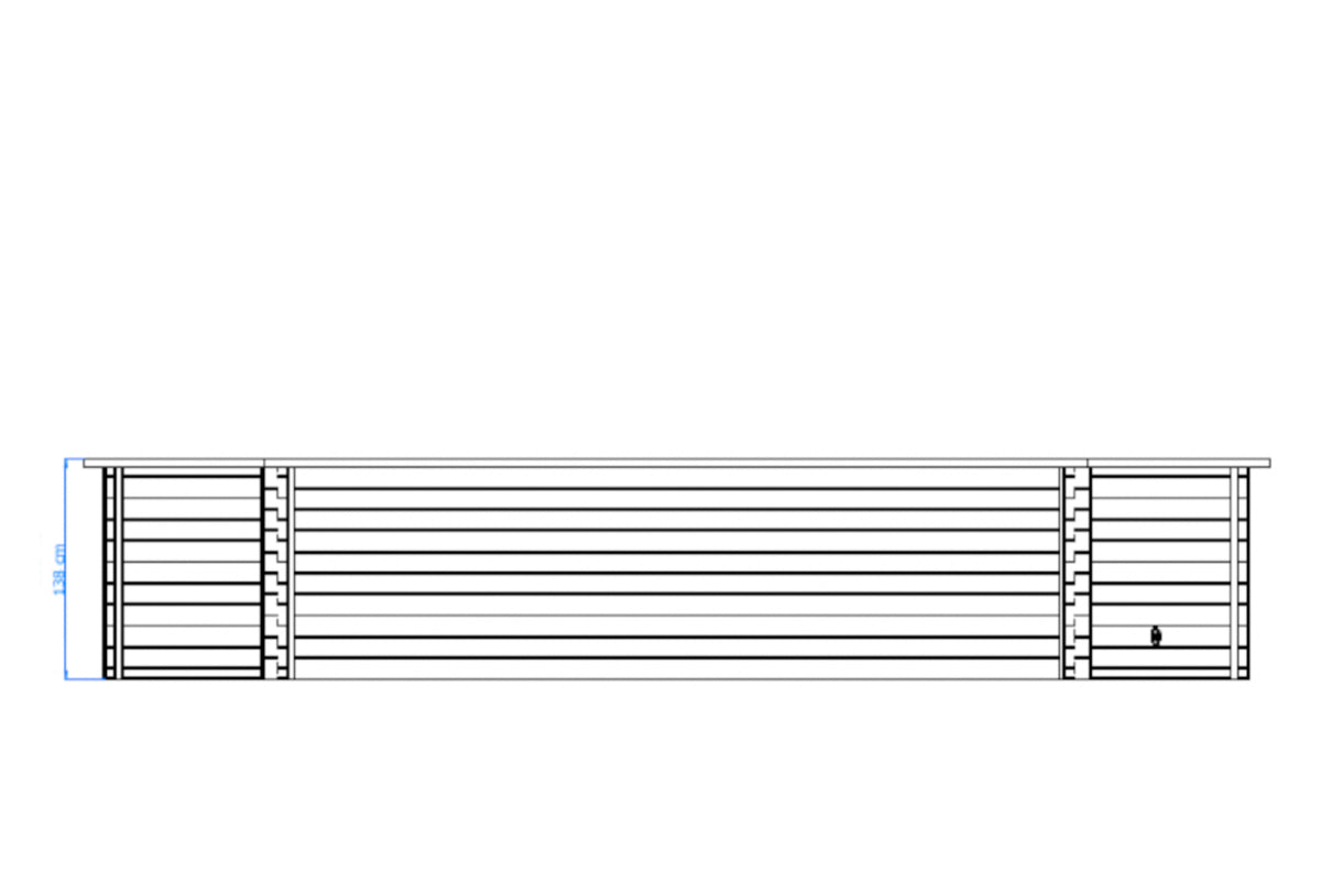 Luxe houten zwembad Cas Abou 814 x 460 x 138 cm