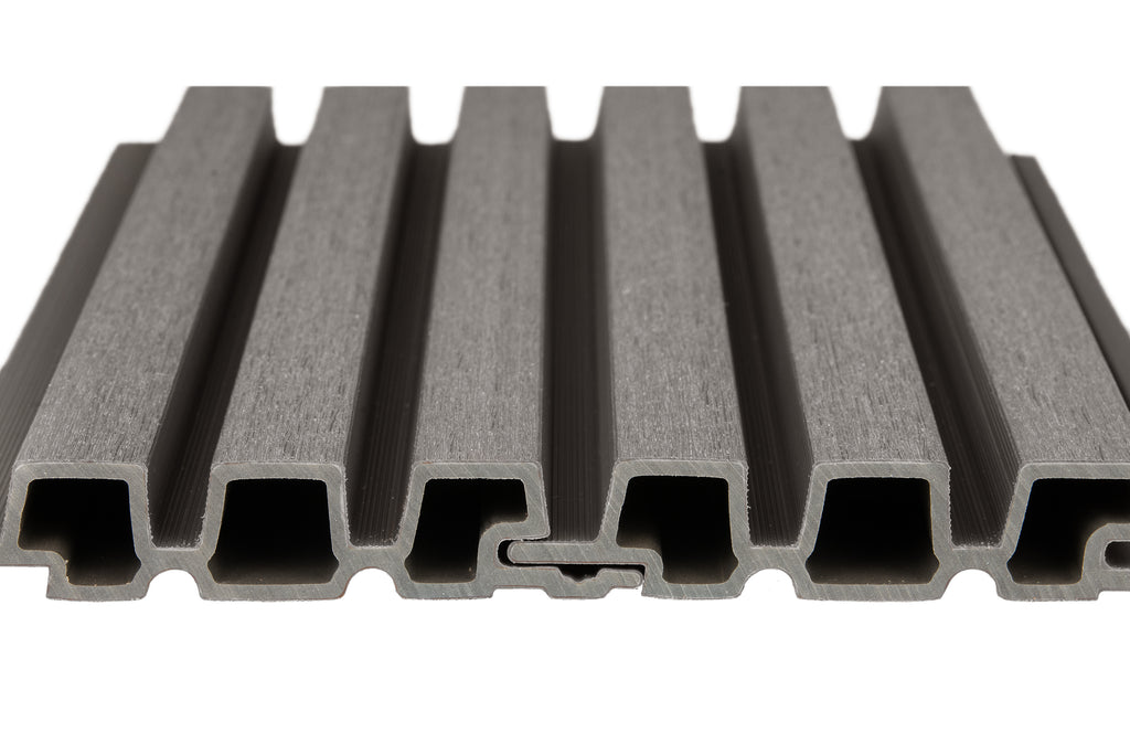 PuraTech 30 composiet triple profiel 3,3 x 17,0 x 290 cm, dark grey, fijne houtnerf