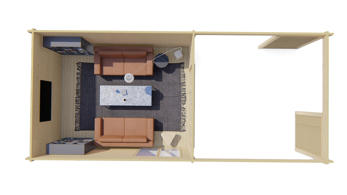 Blokhut - Tuinhuis Casper | 58 mm | vuren onbehandeld