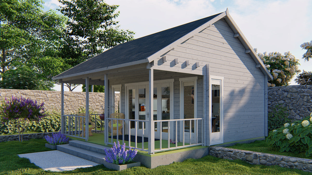 Blokhut - Tuinhuis Olaug | 44 mm | vuren groen geïmpregneerd
