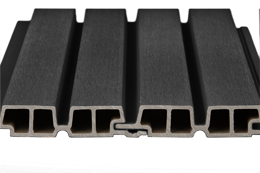 PuraTech 55 composiet dubbel profiel 3,3 x 17,0 x 290 cm, ebony black, fijne houtnerf