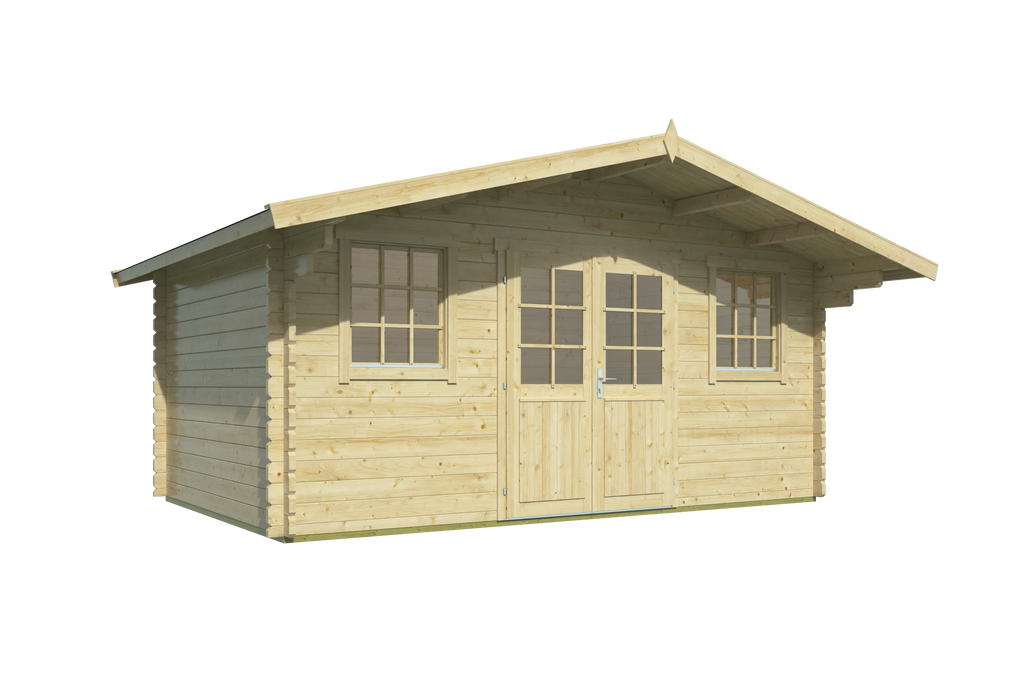 Blokhut - Tuinhuis Rika | 44 mm | vuren groen geïmpregneerd