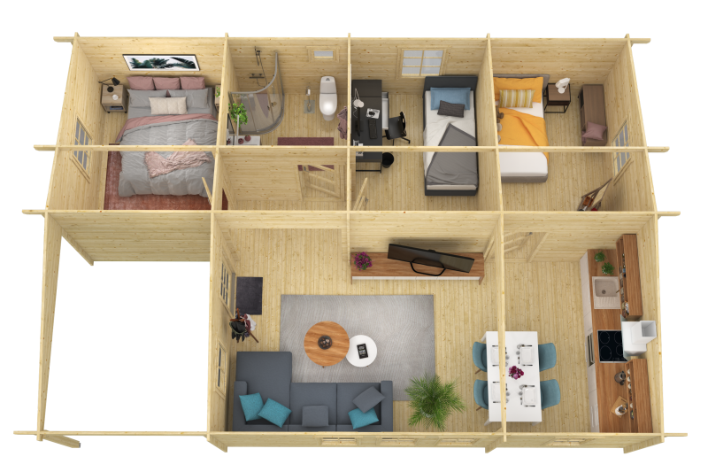 Blokhut - Tuinhuis Formigal | 70 mm | onbehandeld