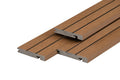 PuraDock composiet eindprofiel 2,2 x 14,6 x 290 cm, teak, massief, 1 zijde 1 groef, 1 zijde 2 groeven, clip systeem