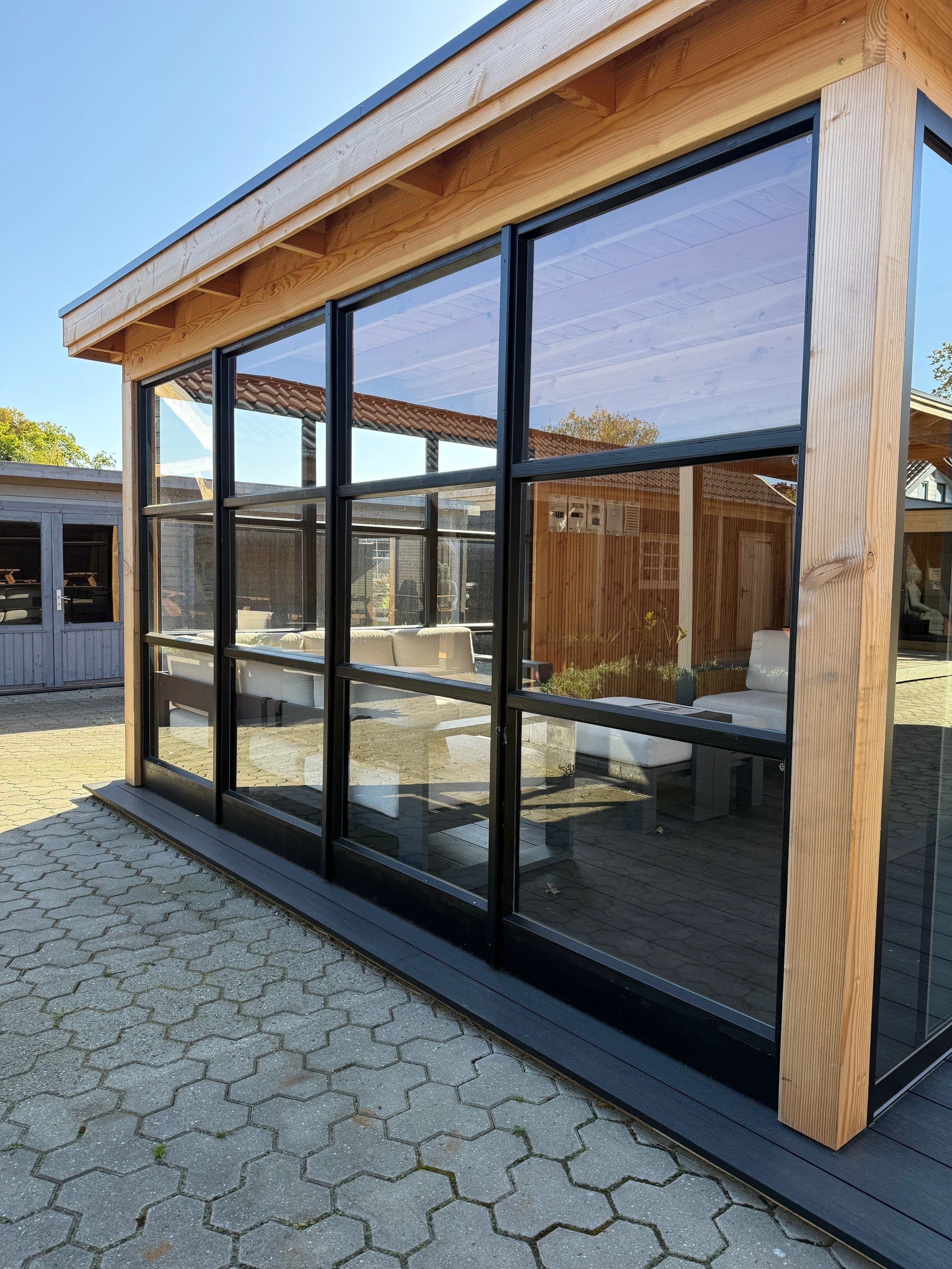 Complete set steellook glaswand zwart 298 x 224 cm